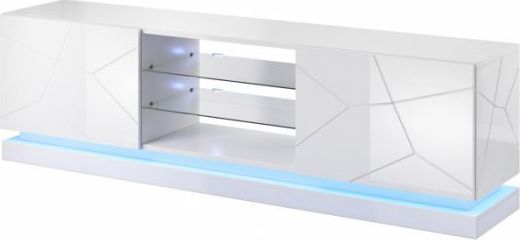 Kredencë TV Cama Meble QIU 200, MDF, 200 cm, e bardhë me shkëlqim