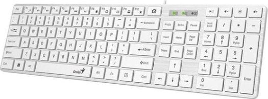 Tastierë Genius SlimStar, me kabllo, CZ + SK, e bardhë