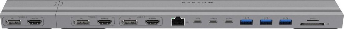 Docking station HyperDrive HD156, 15 porta USB C, për MacBook 13–16", gri