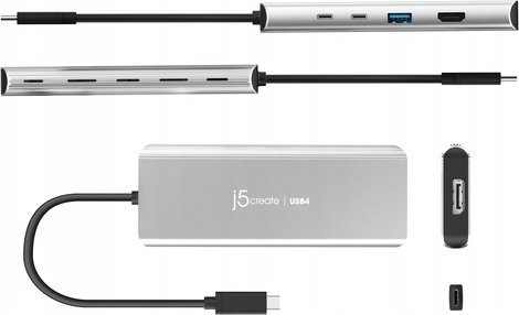 Hub USB J5create JCD401, USB4, Dual 4K, argjendtë