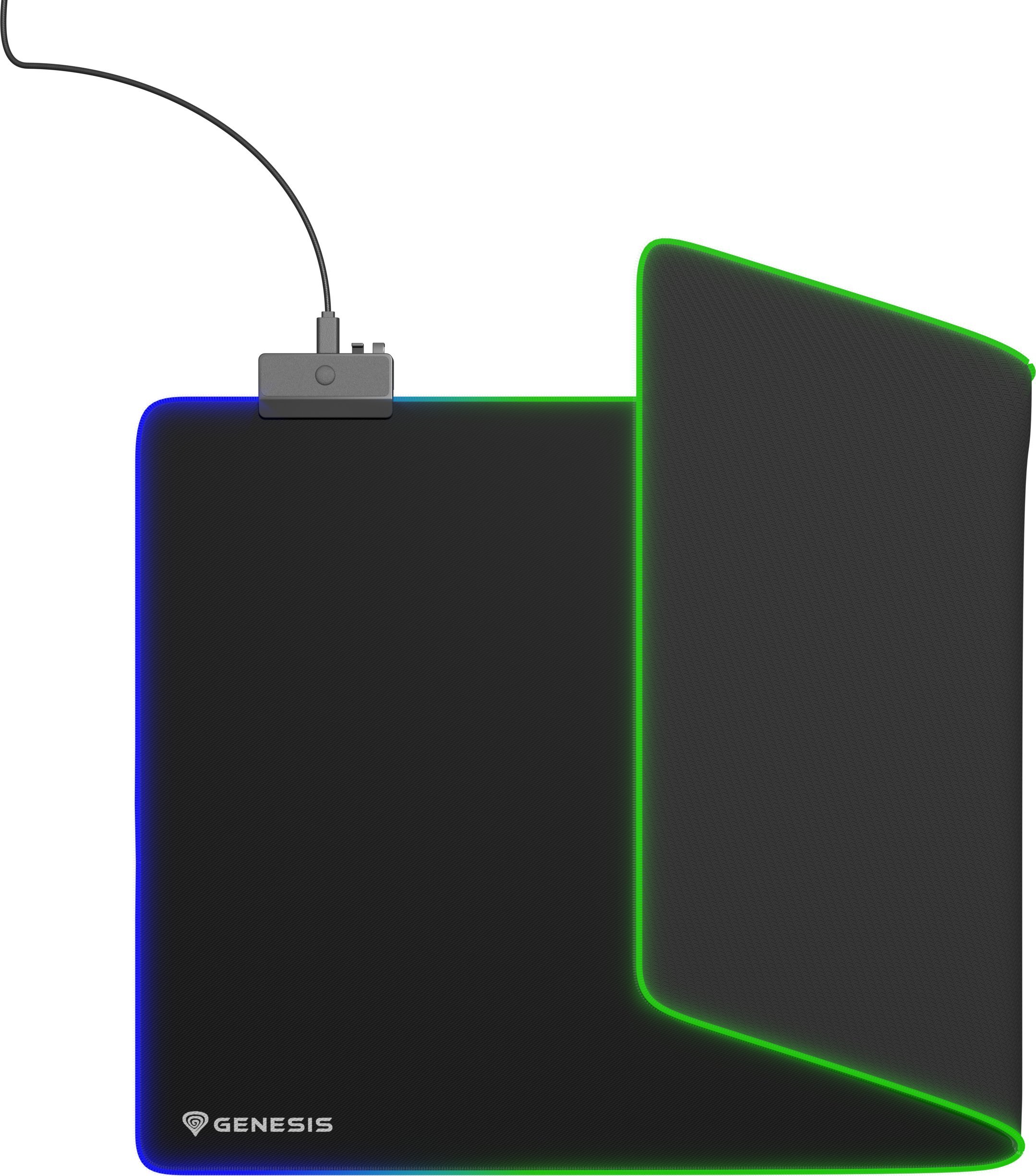 Mousepad gaming Genesis BORON 500 XXL RGB Logo, sipërfaqe speed, XXL, i zi