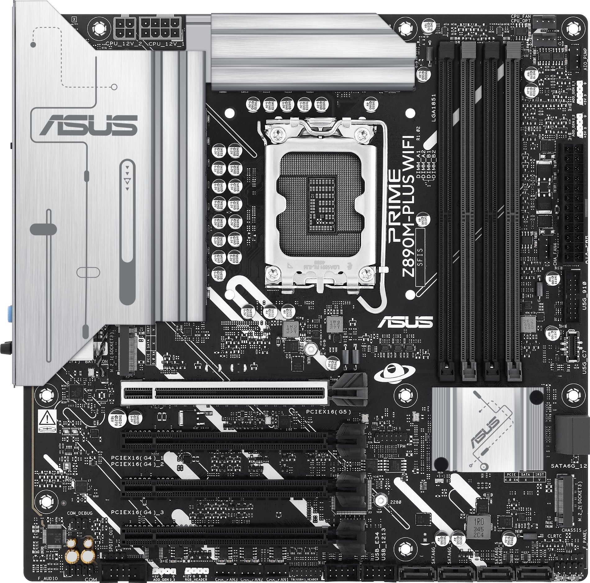 Motherboard ASUS PRIME Z890M PLUS WIFI, Intel Z890, Micro ATX, me WiFi
