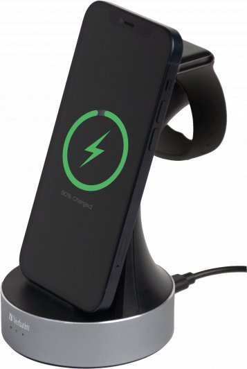 Karikues wireless Verbatim WCS-01, 15W, stacion 2 në 1, i zi
