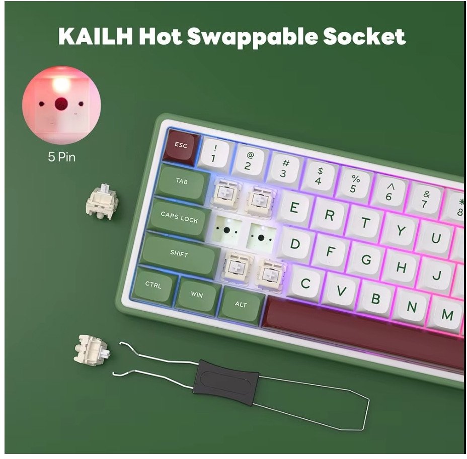 Tastierë mekanike Royal Kludge RK R65, 65%, RGB, me kabllo