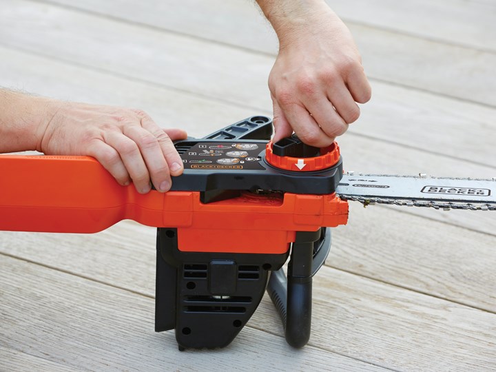 Sharrë zinxhiri pa kabllo Black&Decker GKC1825L20, 18V, shufër 25cm, portokalli