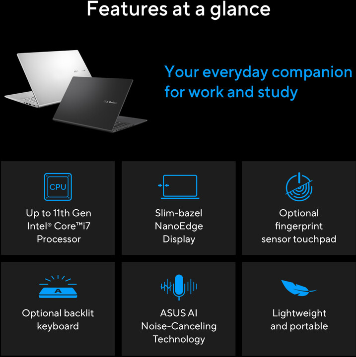 [OUTLET] Laptop ASUS VivoBook 15 (X1500, 11th gen Intel), 15.6 ", Intel Core i5, 16GB RAM, 512GB SSD, Intel Iris Xe Graphics, i argjendtë				