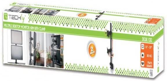 Mbajtës monitori për tavolinë Techly 13" - 27", dy monitora