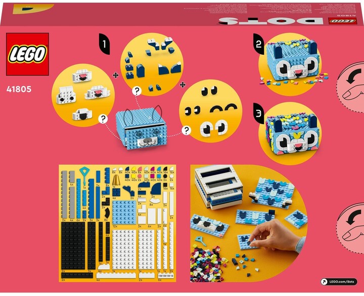 Set LEGO® DOTS 41805 Creative animal drawer, 643 pjesë