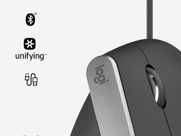 Maus Logitech MX Vertical, RF Wireless+Bluetooth, ergonomik, i hirtë