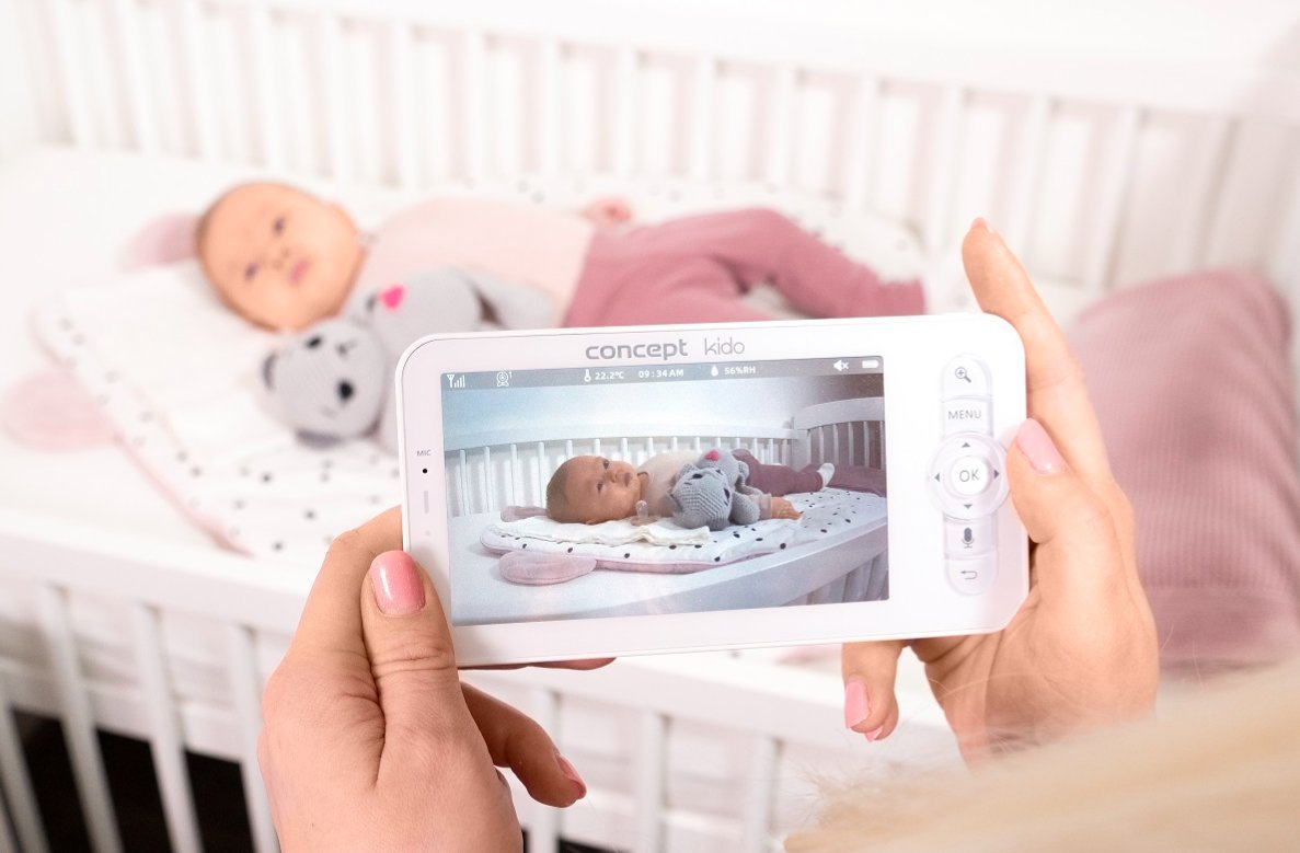 Kujdestare elektronike për bebe Concept KIDO KD4010, ekran 5" LCD, Wi-Fi, e bardhë