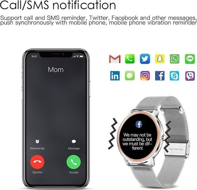 Ore inteligjente Rubicon RNBE66, ekran me prekje, IP67, e zezë
