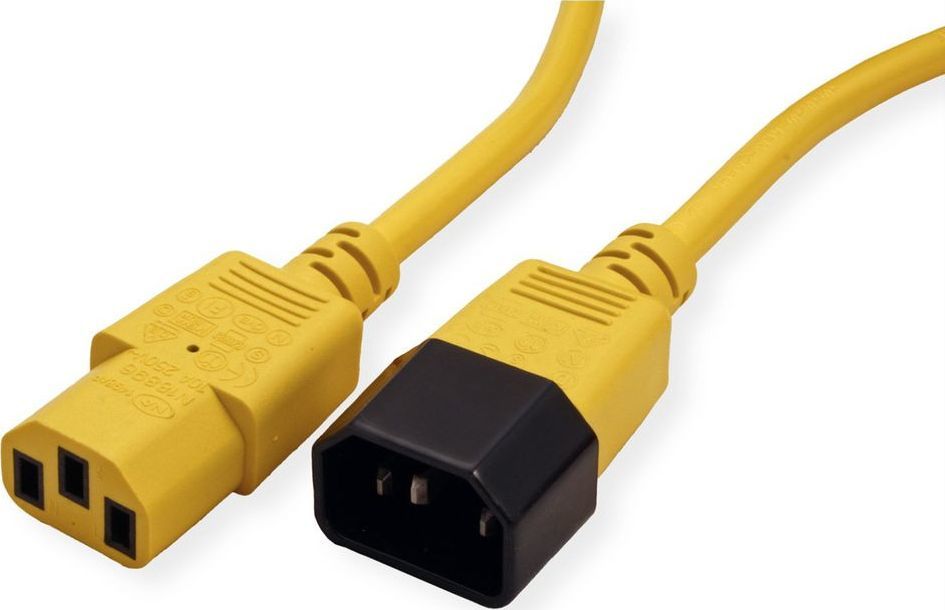 Kabllo rryme ROLINE 19.08.1532, 3 m, IEC 320, e verdhë