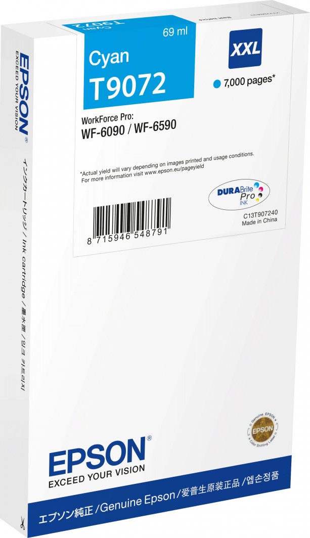 Тонер за печатач Epson T9072, XXL, сина боја