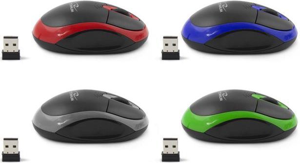 Maus Esperanza Titanum, wireless, USB, i zi dhe i kuq