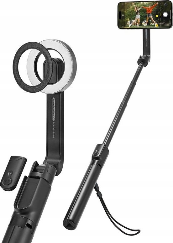 Shkop selfie me tripod Spigen MagSafe Tripod Selfie Stick Longer Version, version i zgjatur, për iPhone, i zi