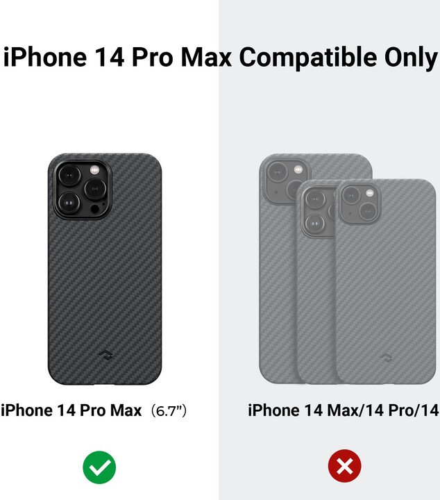 [OUTLET] Mbulesa mbrojtëse Pitaka MagEZ 3 1500D për Apple iPhone 14 Pro Max, e zezë/hiri