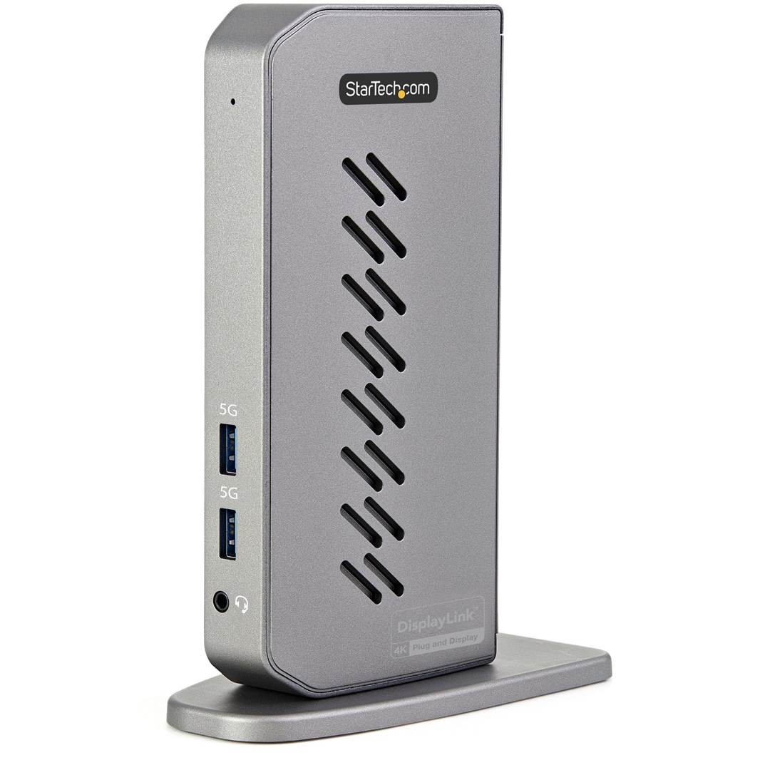 Stacion docking Startech USB-C/USB-A, Dual 4K 60Hz, HDMI/DP, i hirtë