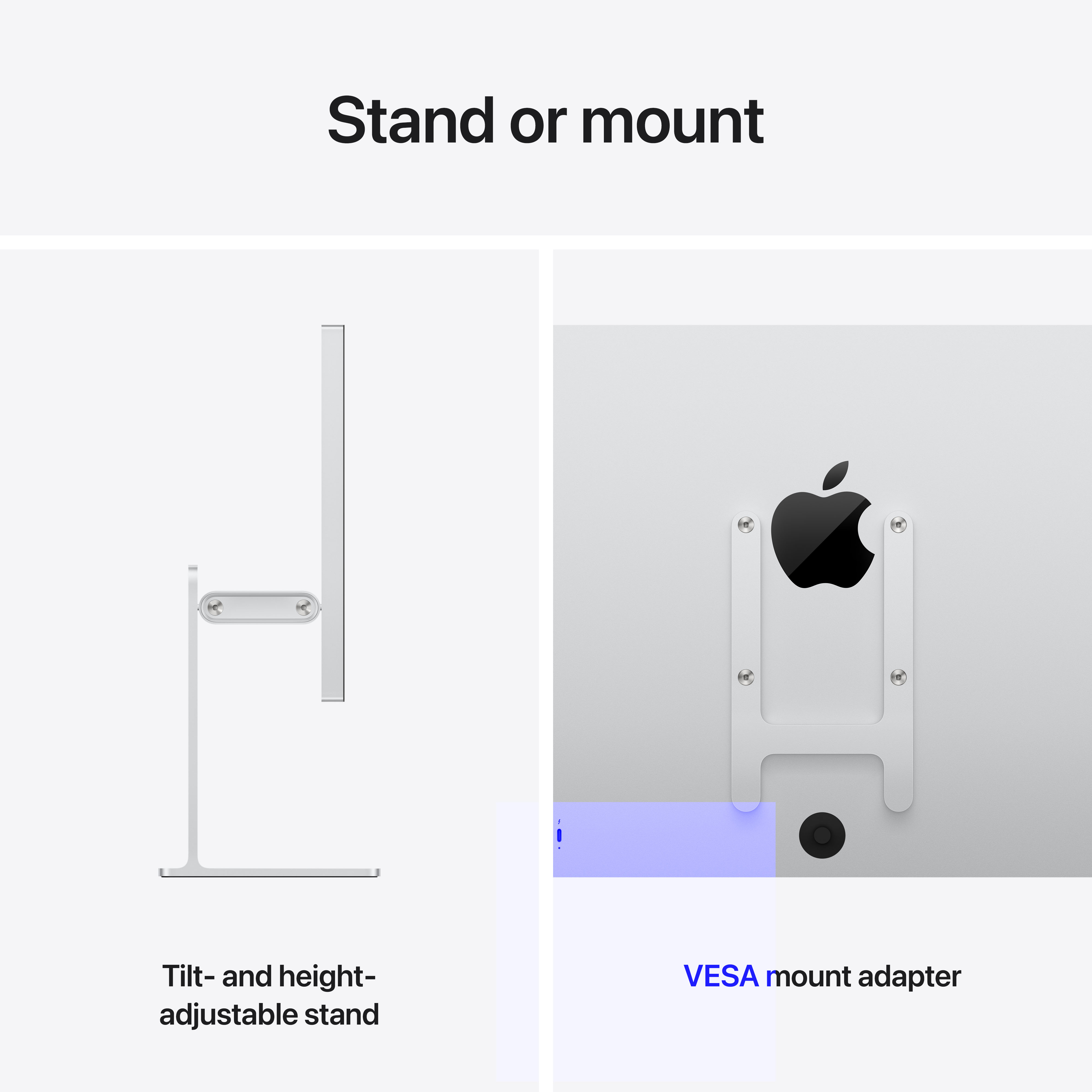 Apple Studio Display XDR, Nano-texture glass, Tilt- and height-adjustable stand