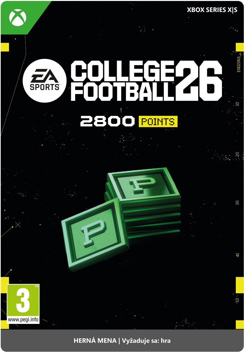 Kod digjital EA Sports College Football 26, 2800 Points, Xbox Series X S, i gjelbër