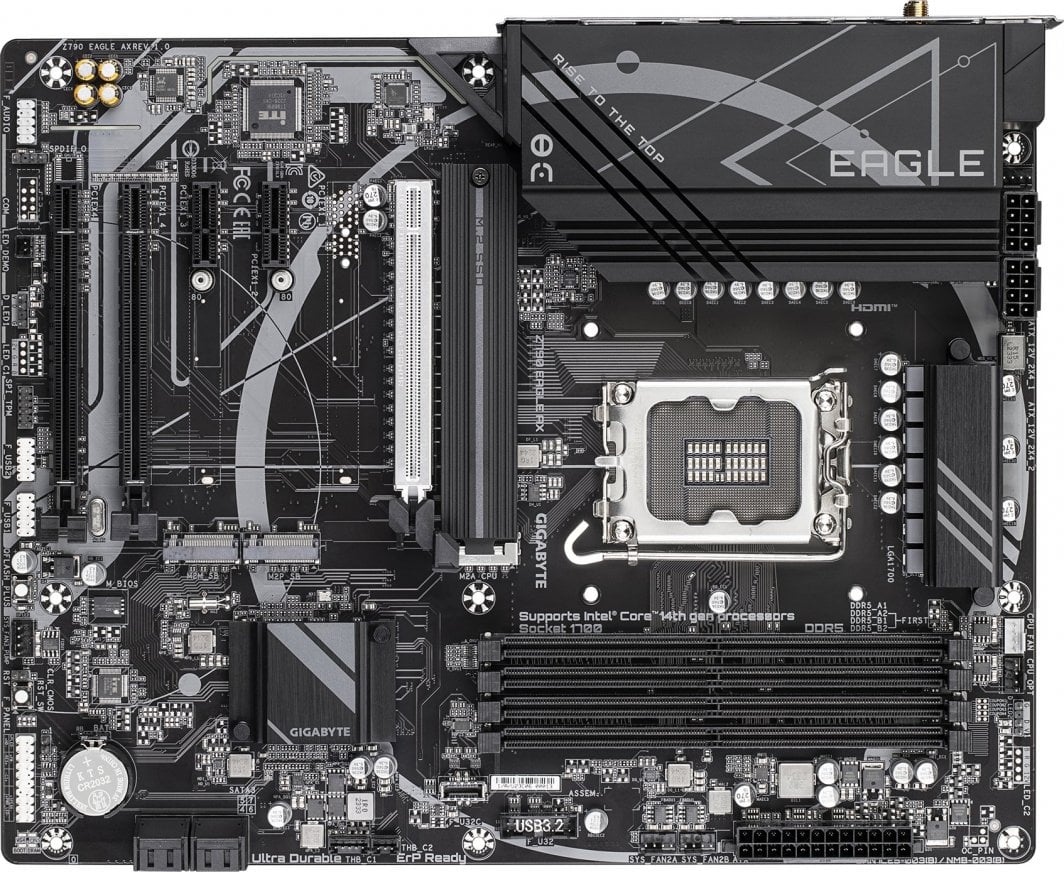 Матична плоча Gigabyte Z790 EAGLE AX, Intel Z790, Socket 1700, 4 slota, Bluetooth, Wi-Fi 6, ATX