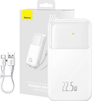 Powerbank Baseus Comet, 10000mAh, 22.5W, i bardhë