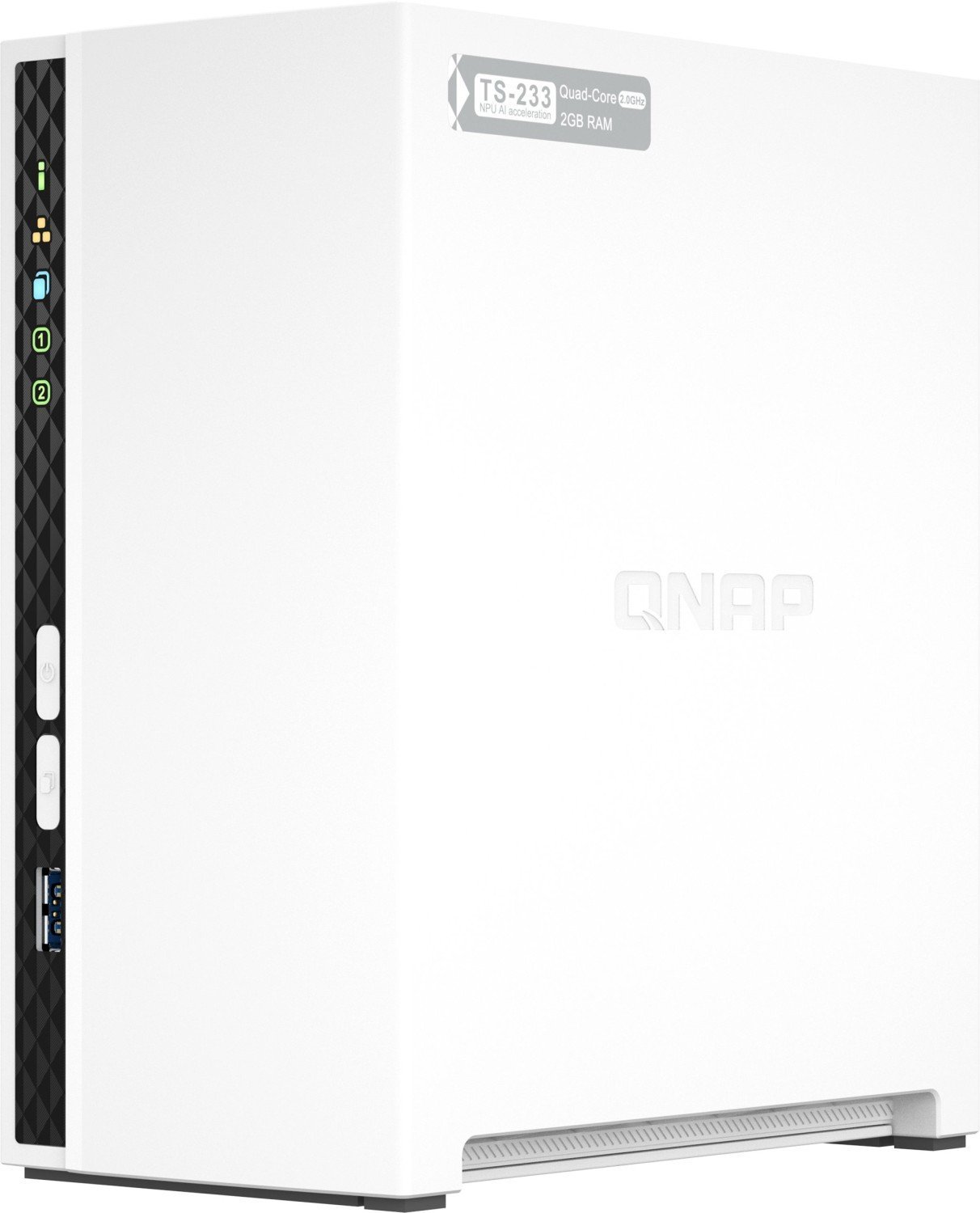 Server NAS Qnap TS-233, 2 slote, Seagate IronWolf 12TB, i bardhë