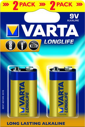 Bateri Varta LongLife 9V Bllok, 2 copë