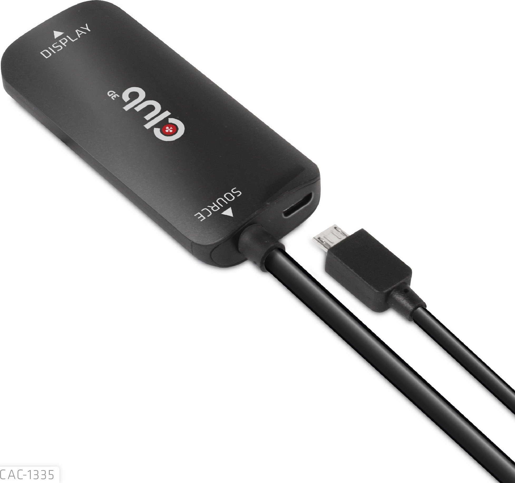 Adapter aktiv Club3D CAC-2330, HDMI në DisplayPort, 4K 120Hz 8K 30Hz, i zi