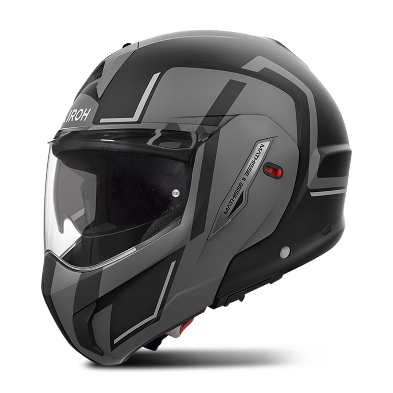 Kaskë hibride Airoh Mathisse II, termoplastikë HRT, Pinlock 120 XLT, gri mat XS