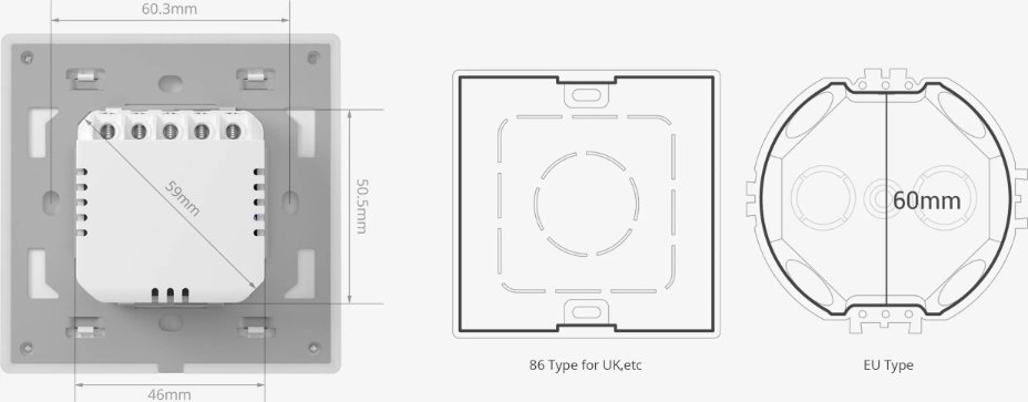 Çelës i zgjuar Sonoff TX Ultimate T52C86, 2 kanale, i bardhë