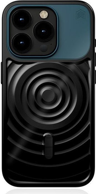 Mbulesë telefoni STM Reawaken Ripple MagSafe për iPhone 15, polikarbonat transparent, TPU kundër goditjeve, e zezë Atlantic