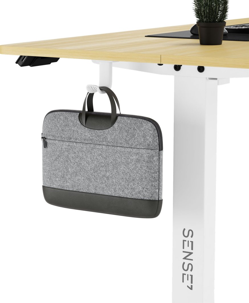 Tavolinë SENSE7 Nojo, 140cm x 70cm, e bardhë/ druri e hapur