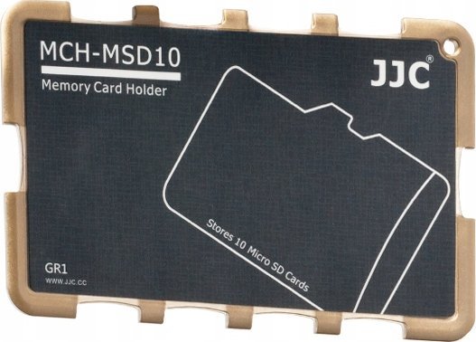 Kuti për kartela memorie JJC MCH-MSD10, për 10x microSD, kompakte, gri