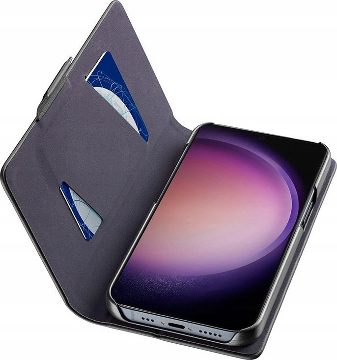 Këllëf telefoni Cellularline Book Case Samsung Galaxy S24 Ultra, me kapak, me xhep karte, i zi