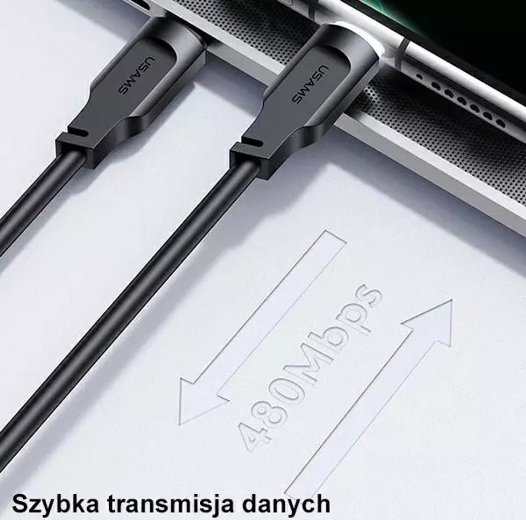 Kabllo USB Usams USB C në USB C Lithe, 1.2 m, 100W, e gjelbër