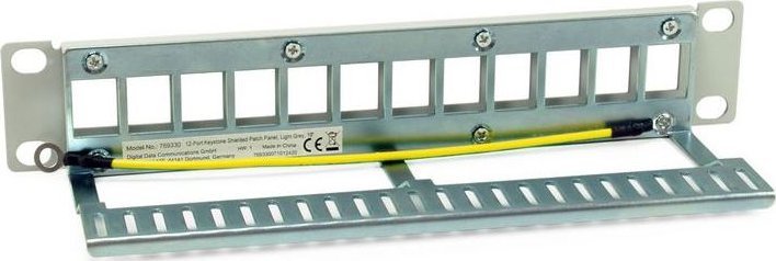 Patch panel LevelOne Equip 769330, 12 porta Keystone, Cat6A, i gri
