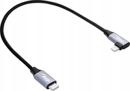 Kabllo USB Akyga AK-USB-55, USB-C në Lightning, 0.30 m, e zezë