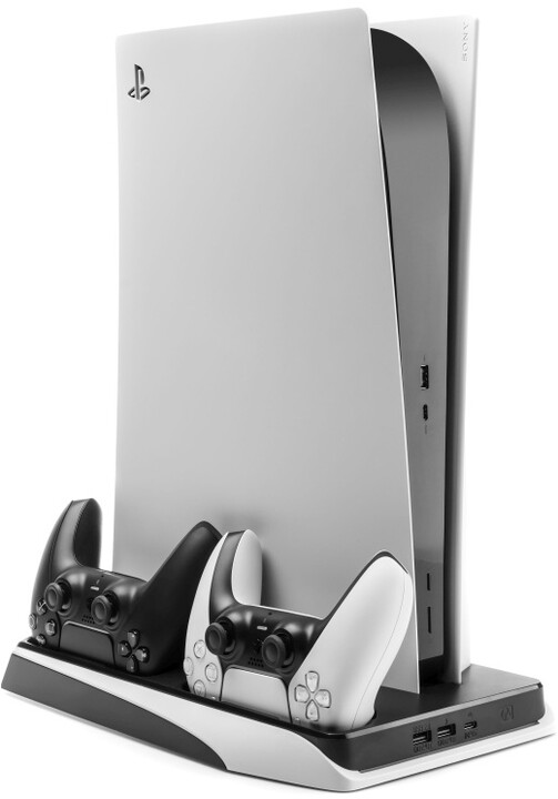 [OUTLET] Stacion karikimi shumëfunksional FIXED për PlayStation 5, bardh e zi