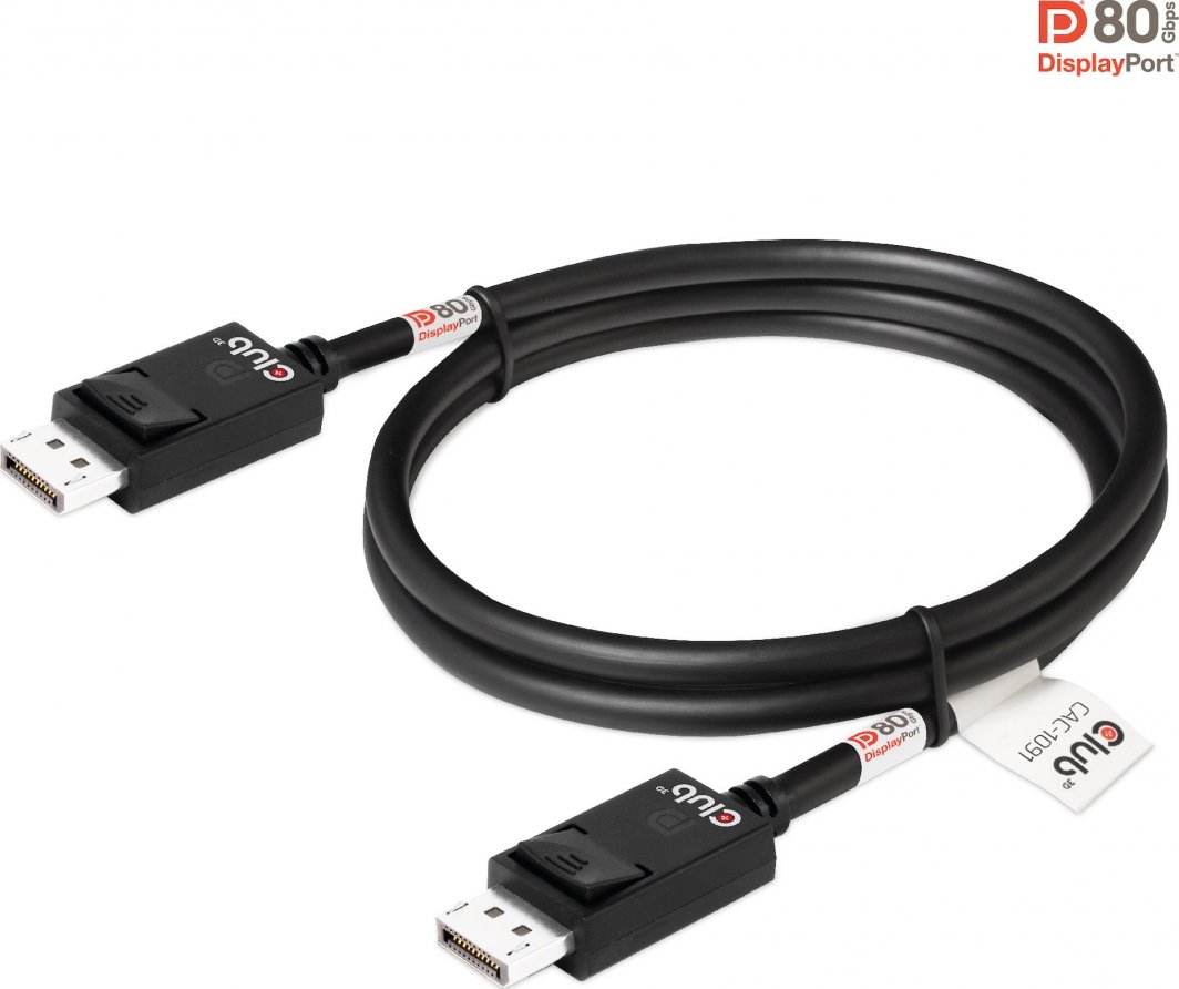 Kabllo DisplayPort Club 3D CAC-1091, DP 2.1, 4K 120Hz 8K 60Hz, 1.2m, e zezë