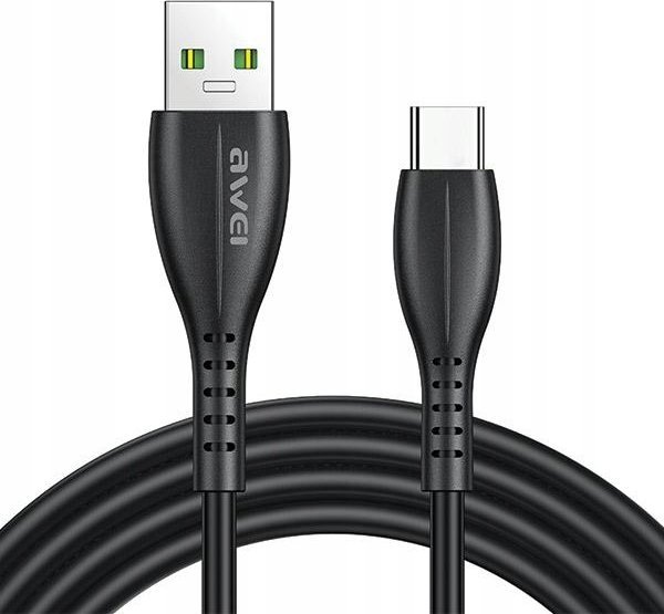Kabllo karikimi Awei CL-115T USB në USB C, 1m, 2.4A, e zezë