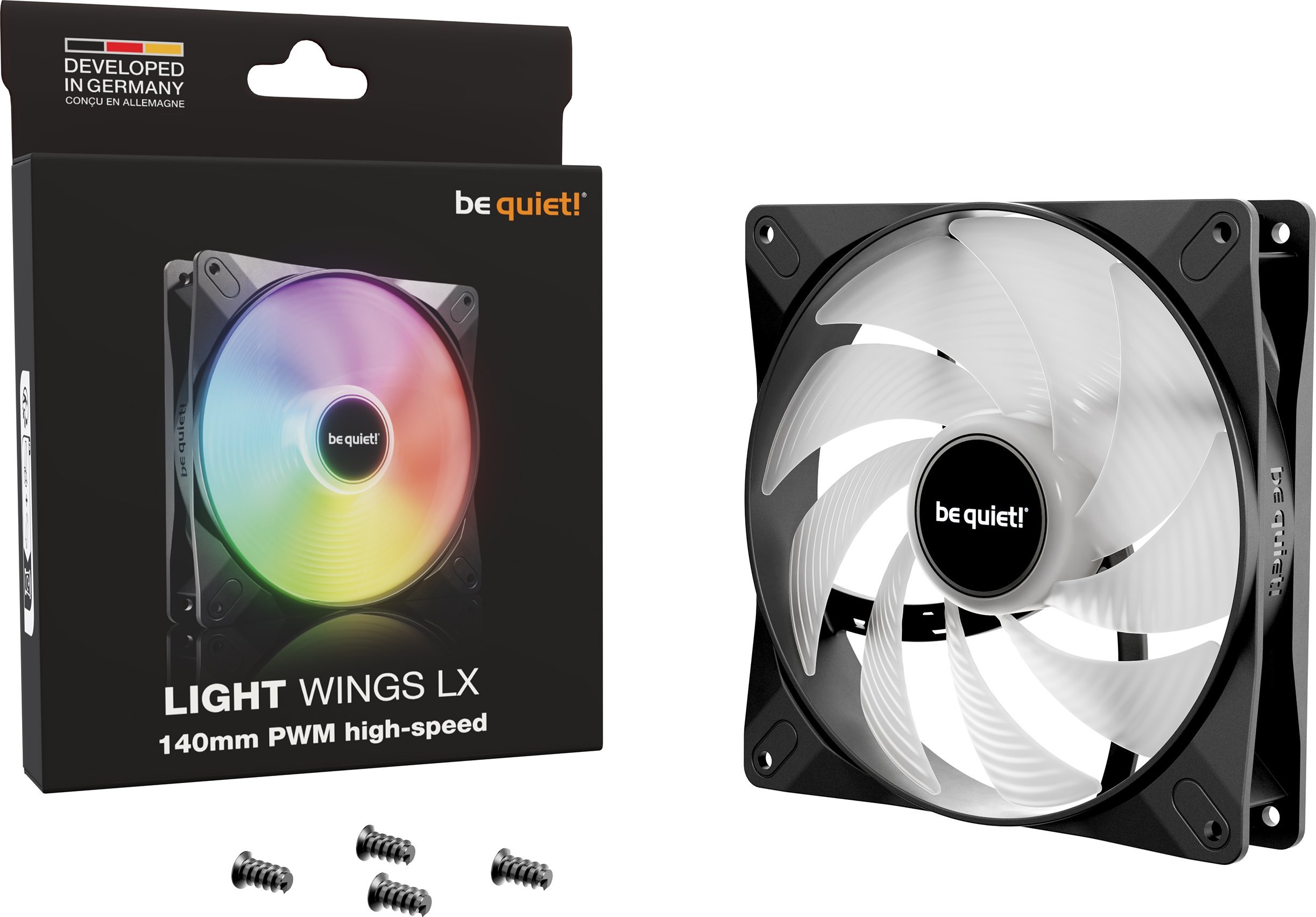 Ventilator kase Be Quiet Light Wings LX 140mm PWM High Speed, ARGB, i zi