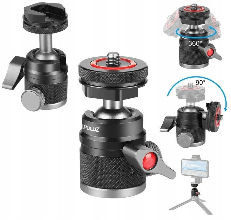 Kokë tripod Puluz PU3075B, 1/4", 3 kg, e zezë