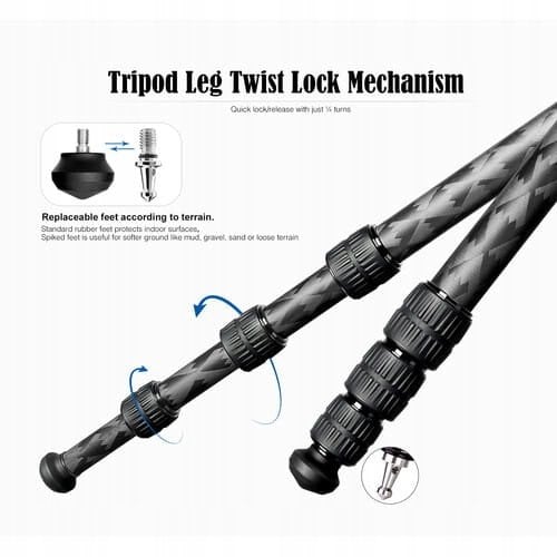 Tripod Leofoto Mr.Q LQ-324C me kokë sferike LH-40, fibra karboni, i zi