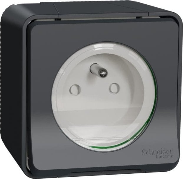 Prizë sipërfaqësore Schneider Electric Mureva Styl MUR36030, 2P+PE, IP55, antracit