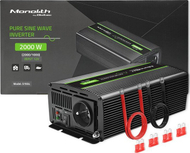 Invertor voltazhi Qoltec Monolith, 1000W 2000W, 12V në 230V, Pure Sine Wave