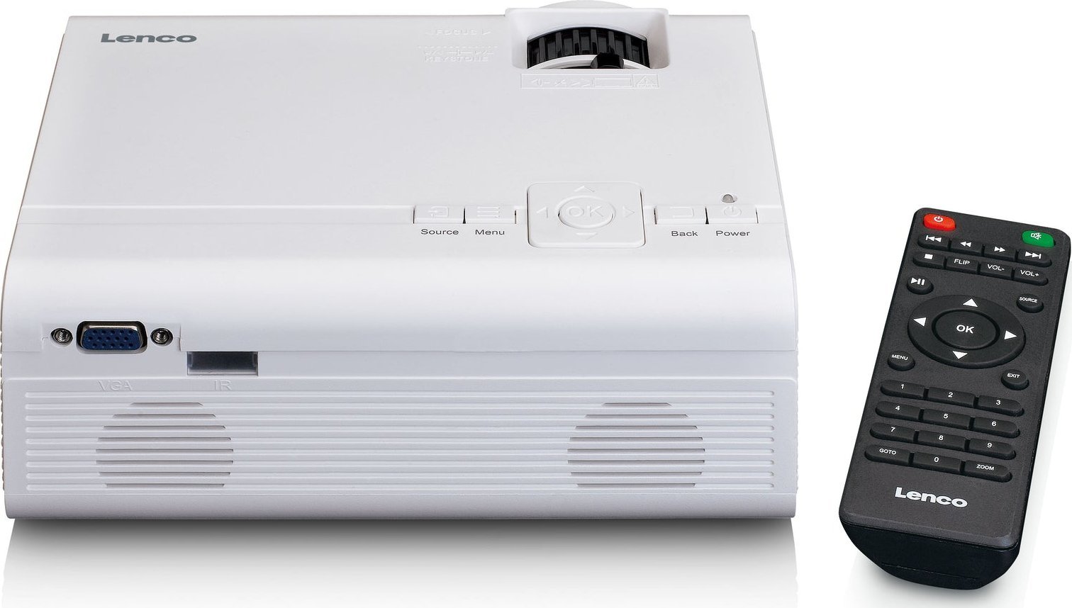 Проектор Lenco LPJ-280WH, резолуција WVGA, бел