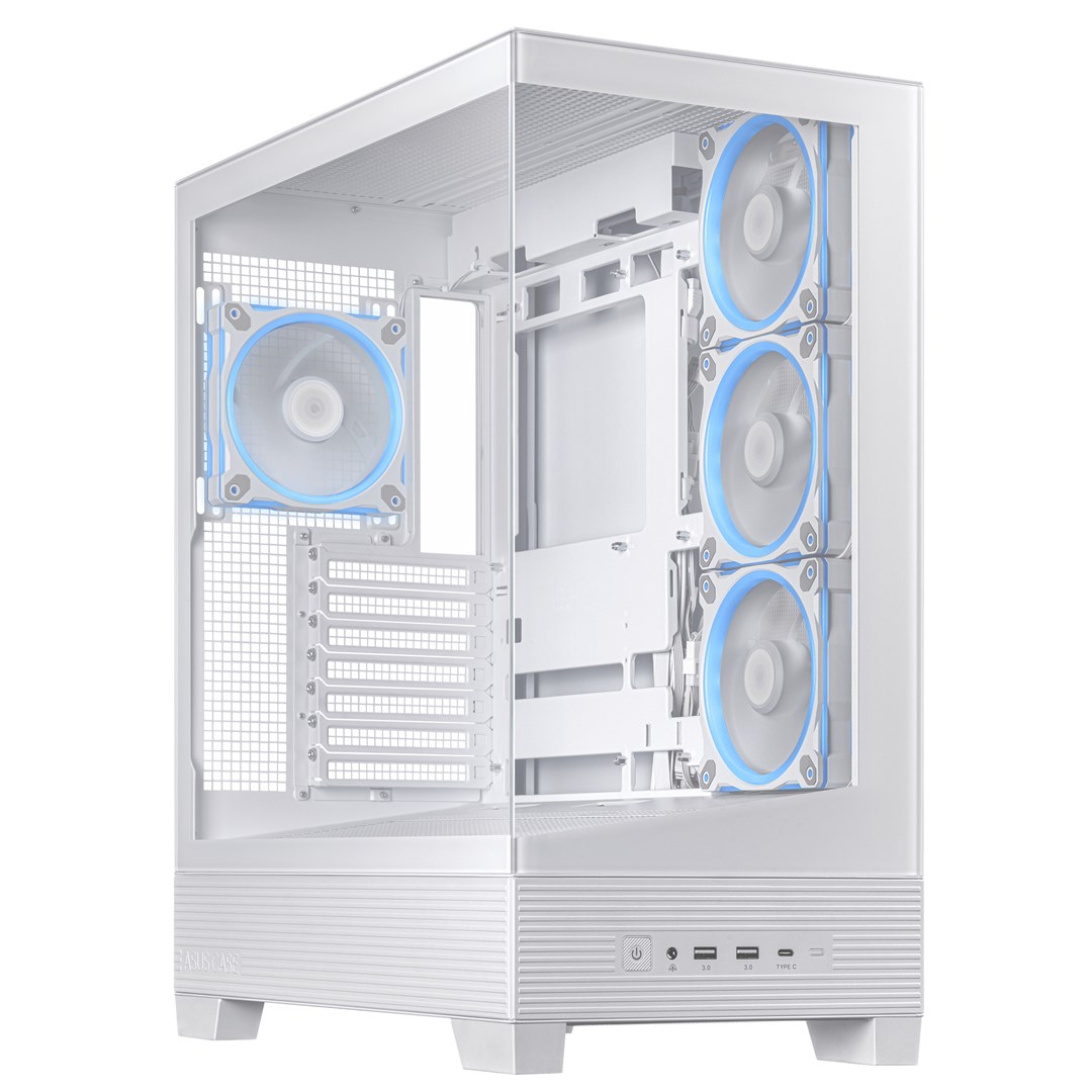 Kuti PC gaming ASUS A31 PLUS TG, mid tower, ARGB, e bardhë