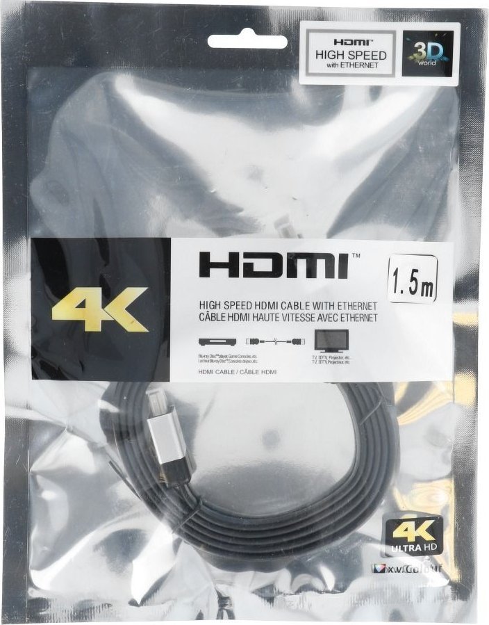 Kabllo HDMI në HDMI Gembird, 1.5m, 4K 60Hz, e zezë