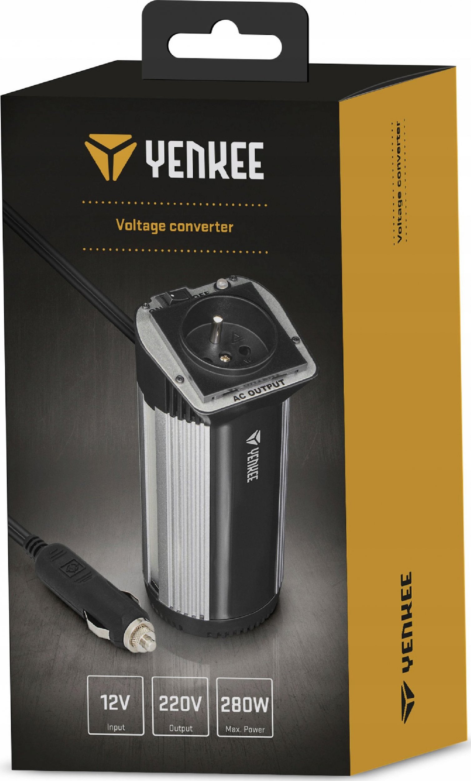 Konvertues voltazhi YENKEE YAC 2028, 12V në 240V, 280W, i zi