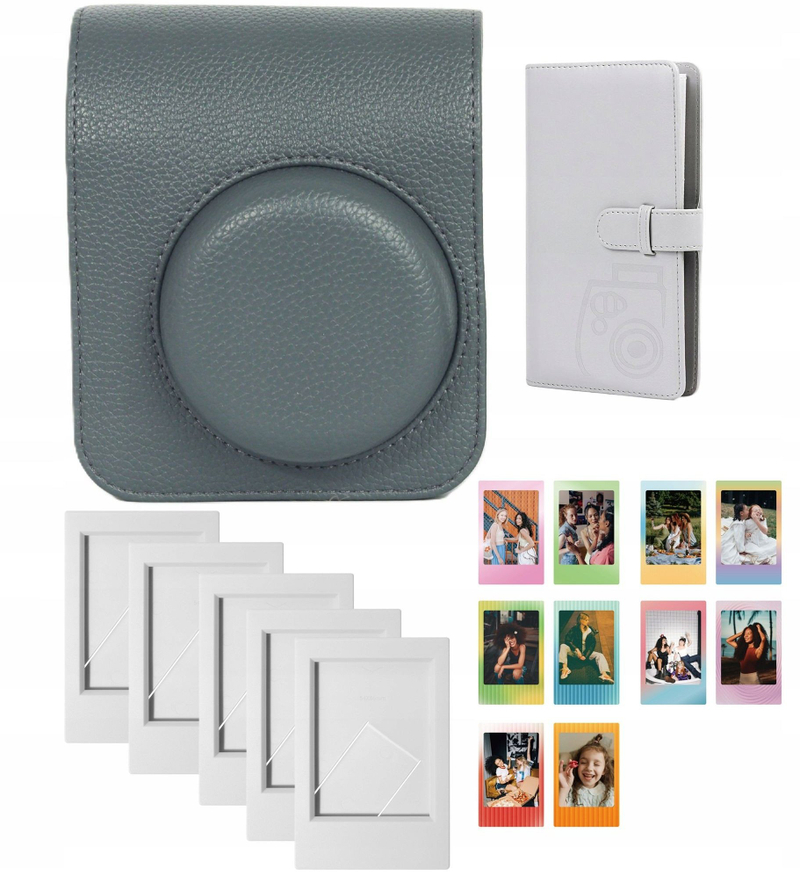 Set aksesore për aparat Fujifilm Instax Mini 41, kuti, album 96 foto, gri